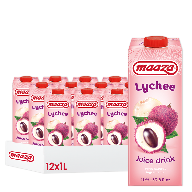 Maaza Litchi, pack de 12 bouteilles de 1L.