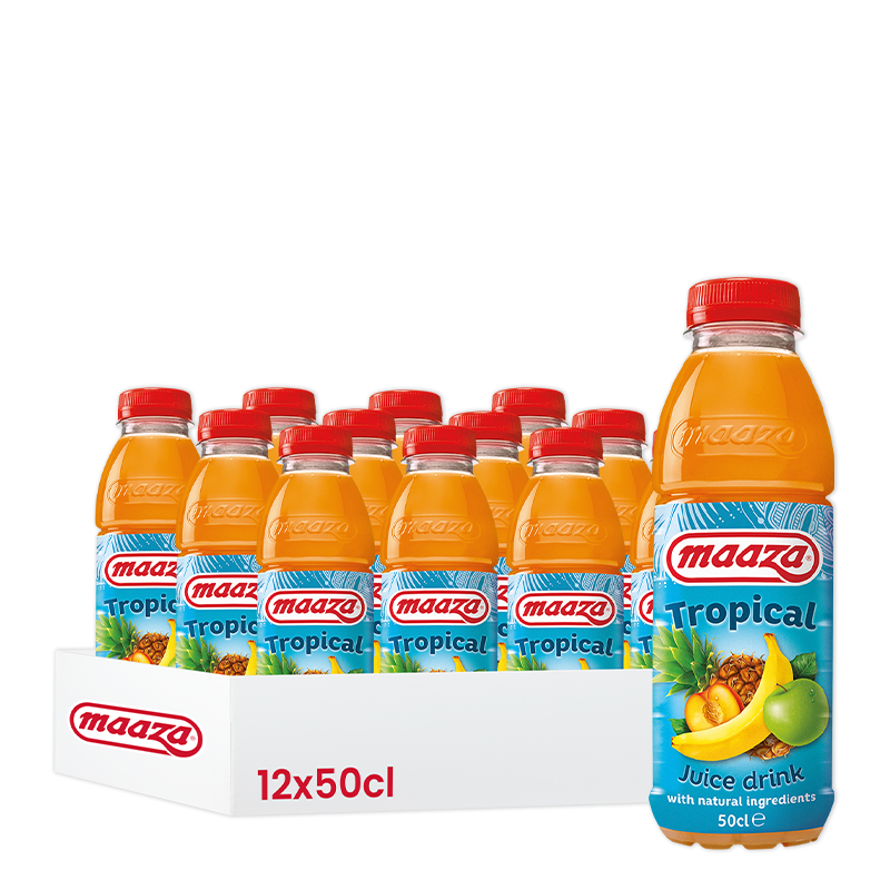 Maaza Tropical, pack de 12 bouteilles de 50cl.