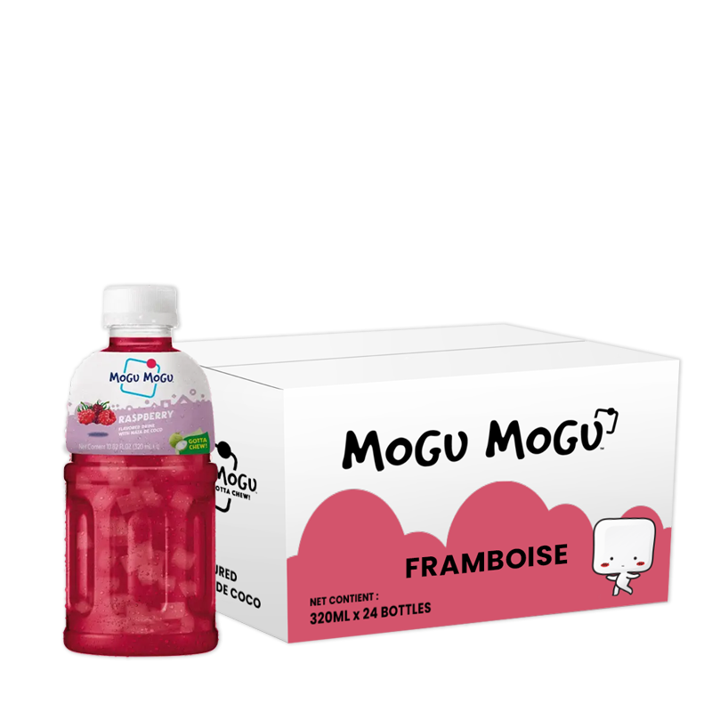 Mogu Mogu Framboise, pack de 24 bouteilles de 32cl.