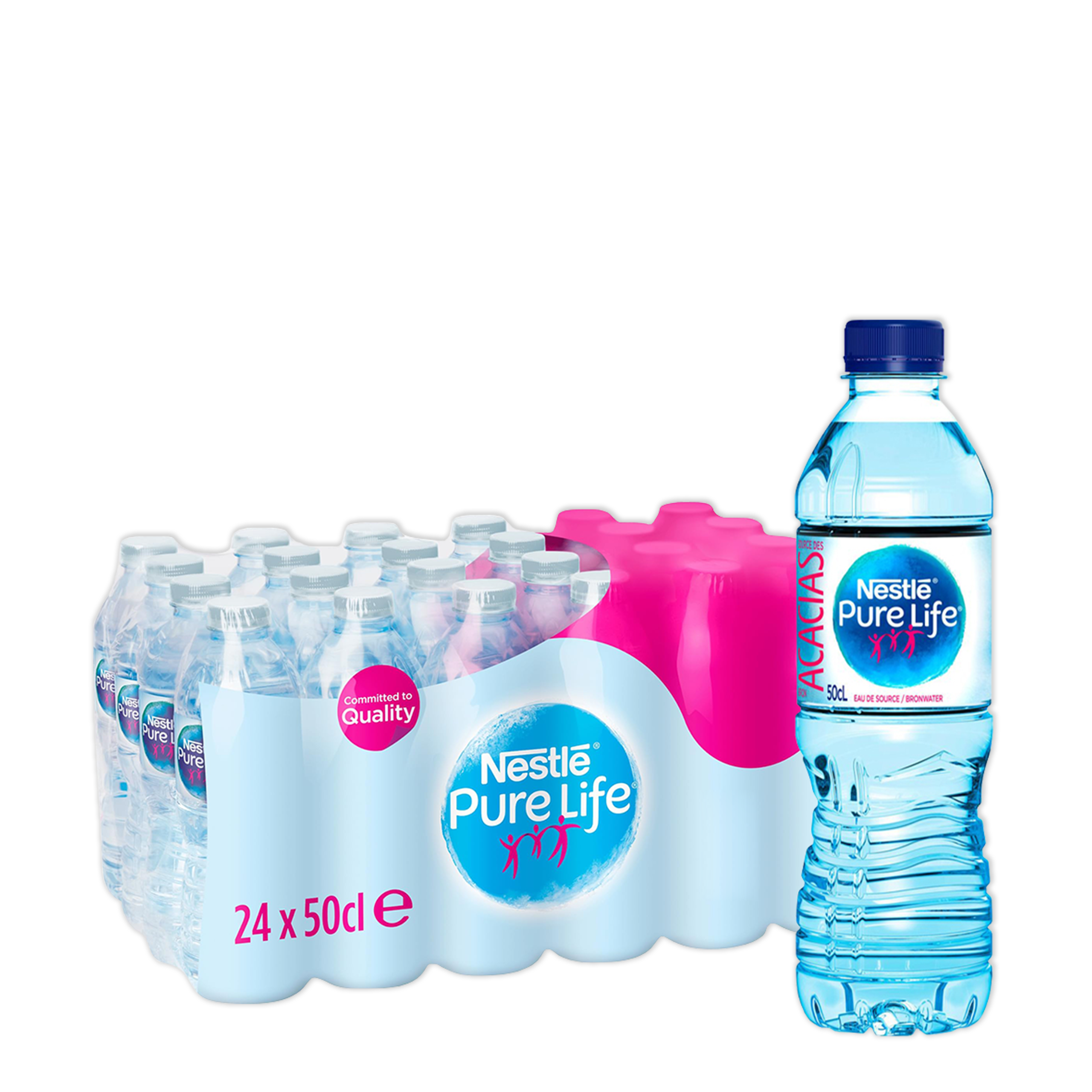 Nestlé Pure Life, pack de 24 bouteilles de 50cl.