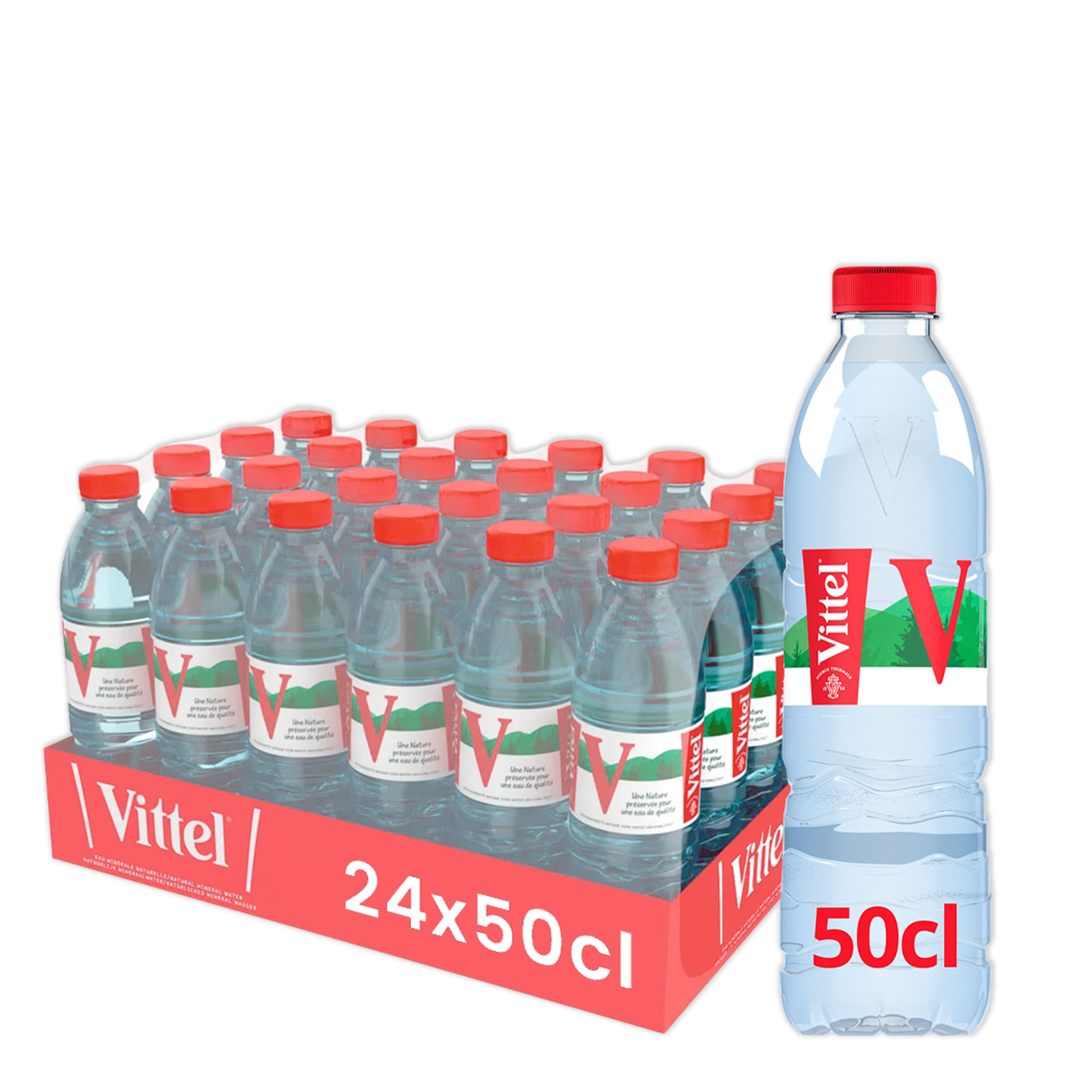 Vittel, pack de 24 bouteilles de 50cl.