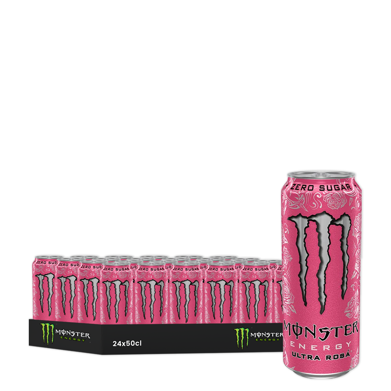 Monster Energy Ultra Rosá Zero, pack de 24 canettes de 50 cl.