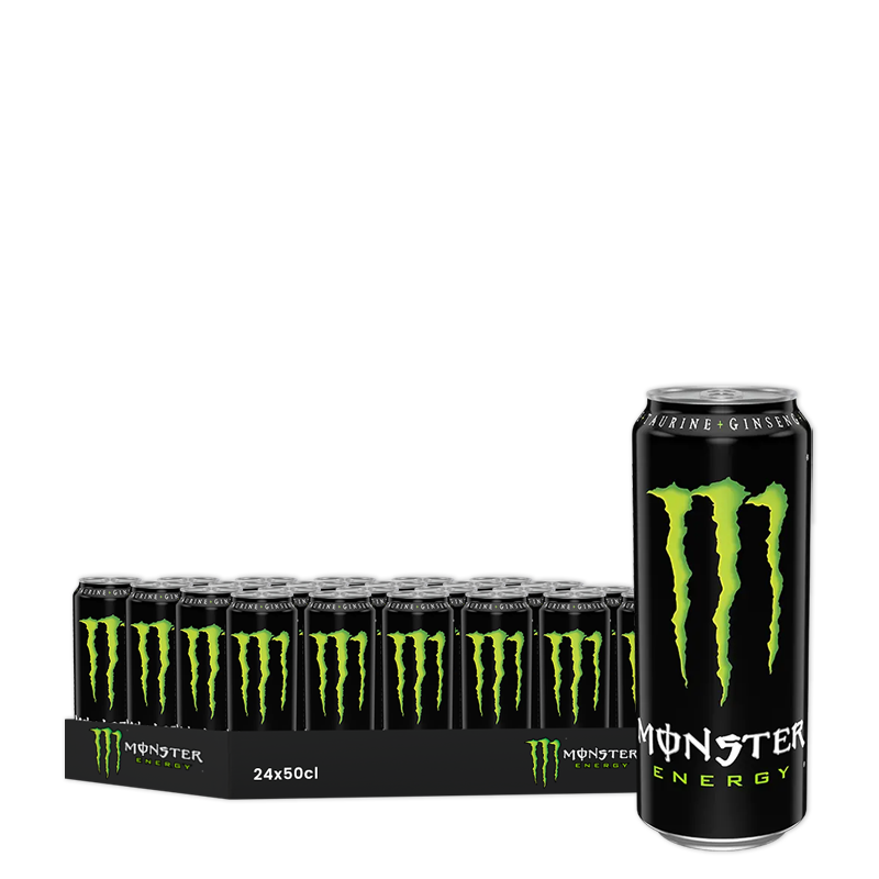 Monster Energy, pack de 24 canettes de 50 cl.