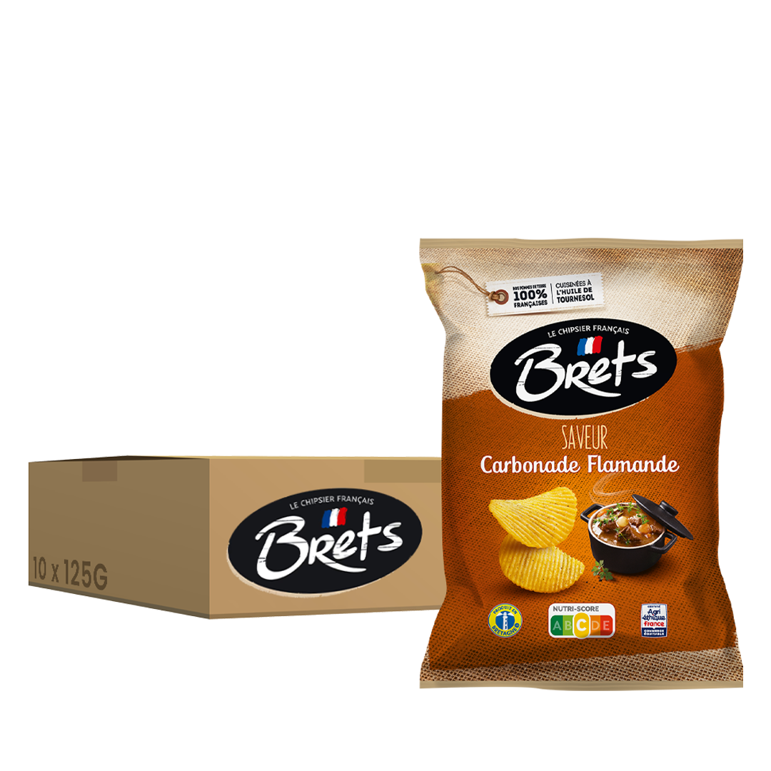 Brets Carbonade Flamande, pack de 10 unités de 125 g.