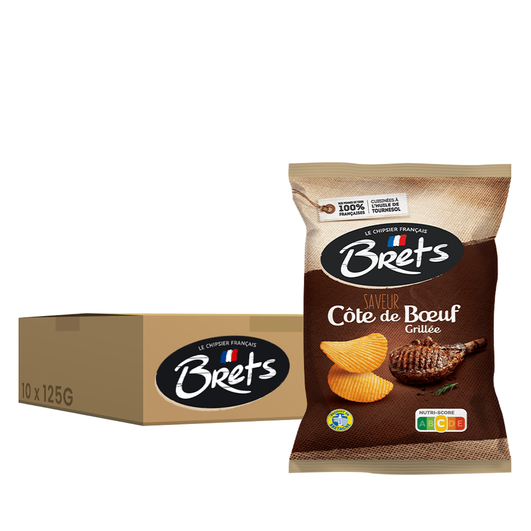 Brets saveur Côte de Boeuf Grillée, pack de 10 unités de 125 g.