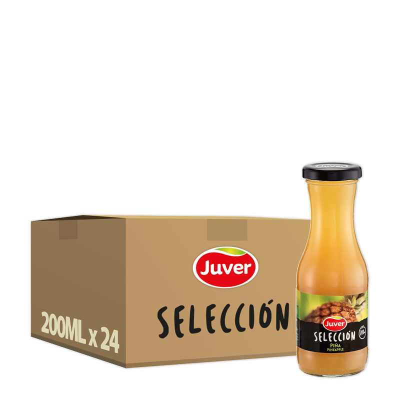 Juver Selección Ananas, pack de 24 bouteilles verre perdu de 200ml.