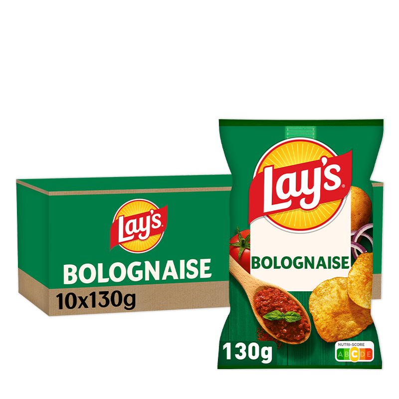 Lay’s Bolognaise, pack de 10 unités de 130g.
