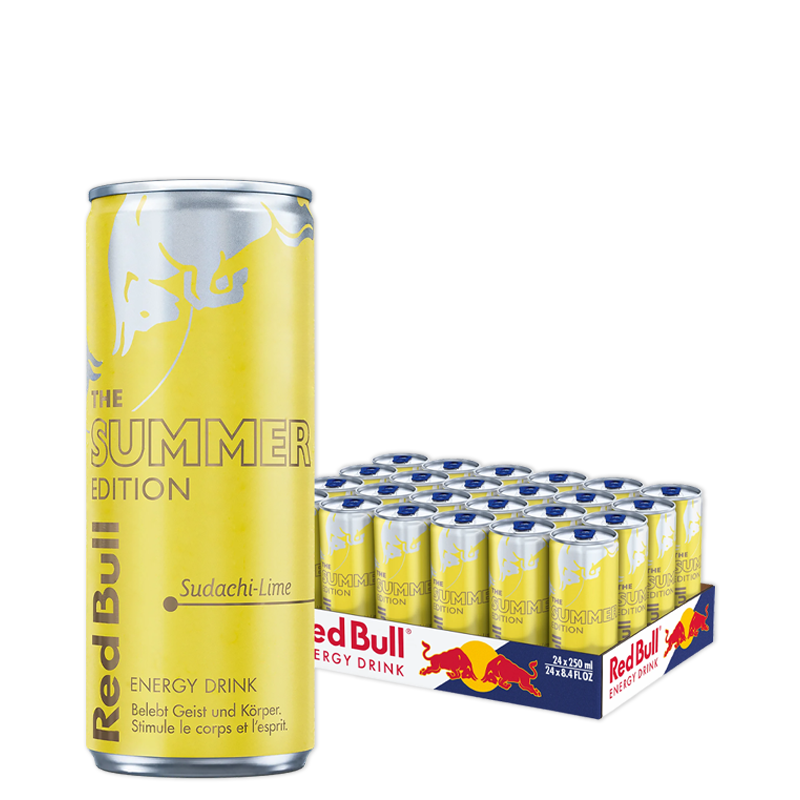 Red Bull Citron Sudachi Lime , pack de 24 canettes de 250ml.