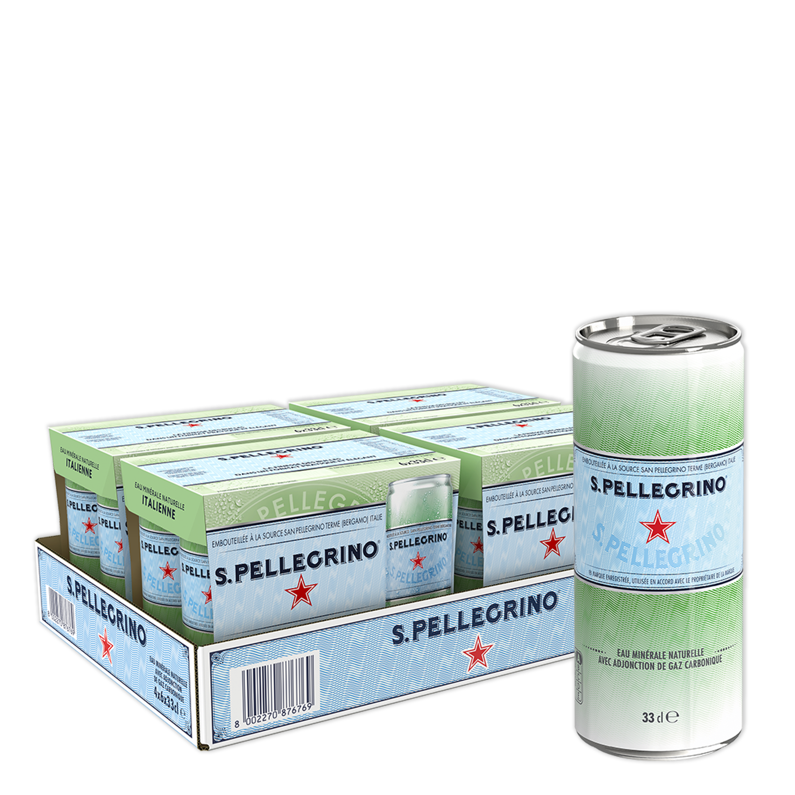 San Pellegrino, pack de 24 canettes.